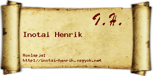 Inotai Henrik névjegykártya